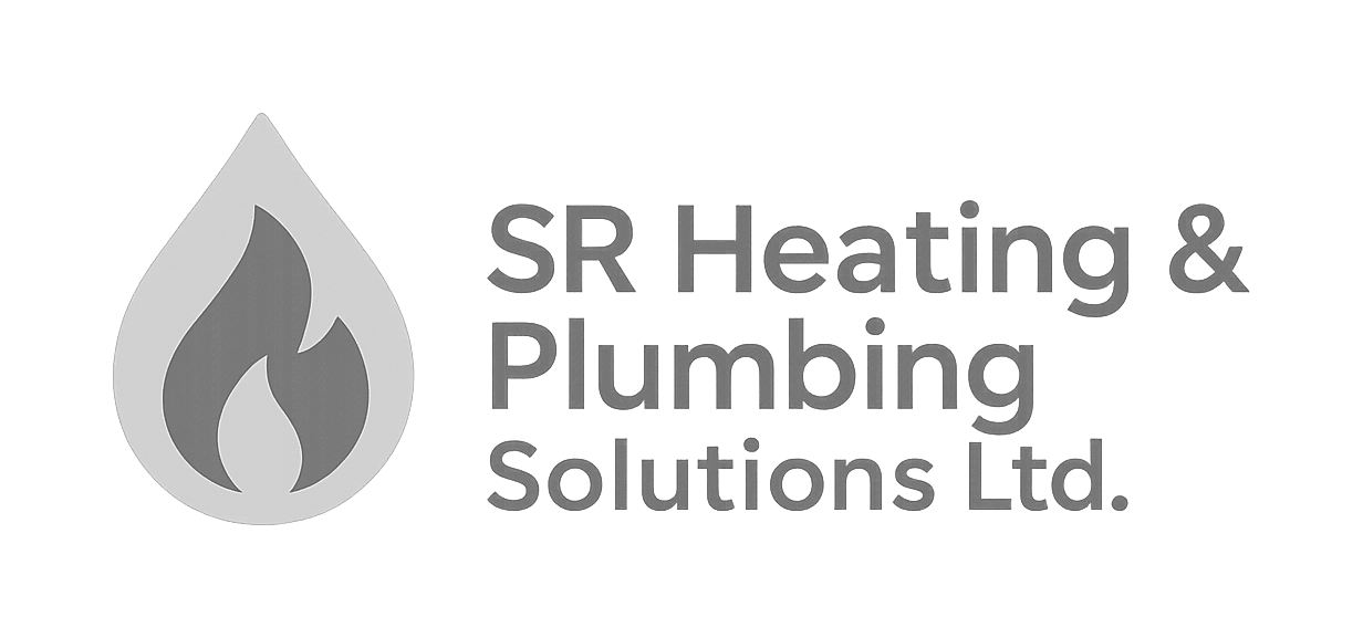 sr heating & plumbing solutions ltd. logo upscaled transparent light greyscale